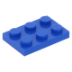 LEGO lapos elem 2x3, kék (3021)